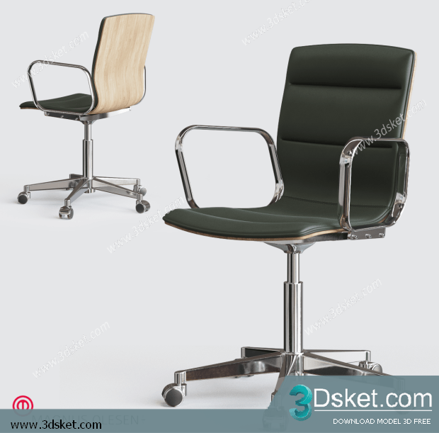 3D Model Office Furniture Free Download Ghế xoay 020