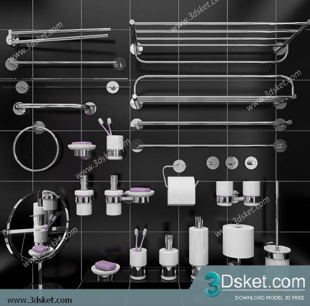 Free Download Towel Rail 3D Model Thanh Treo Khăn 008