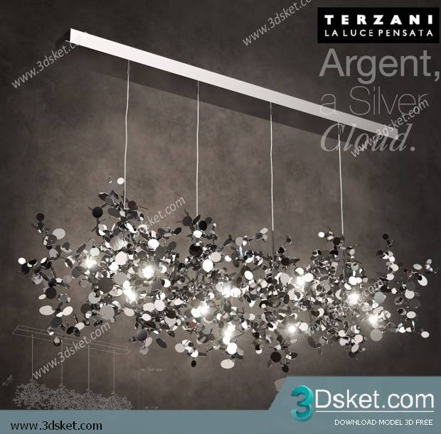 Free Download Ceiling Light 3D Model Đèn Trần 050