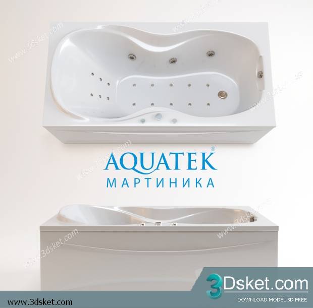 Free Download Bathtub 3D Model Bồn Tắm 022
