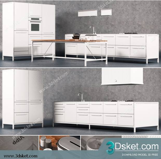 Free Download Kitchen 3D Model Nhà bếp 018