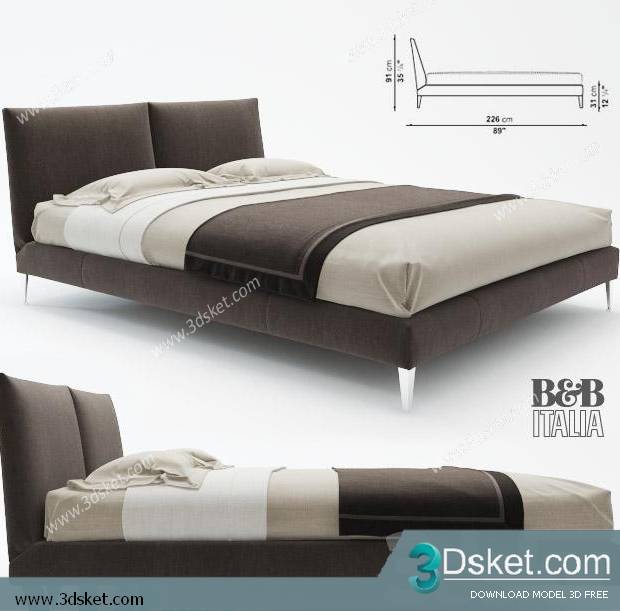 3D Model Bed Free Download Giường 082