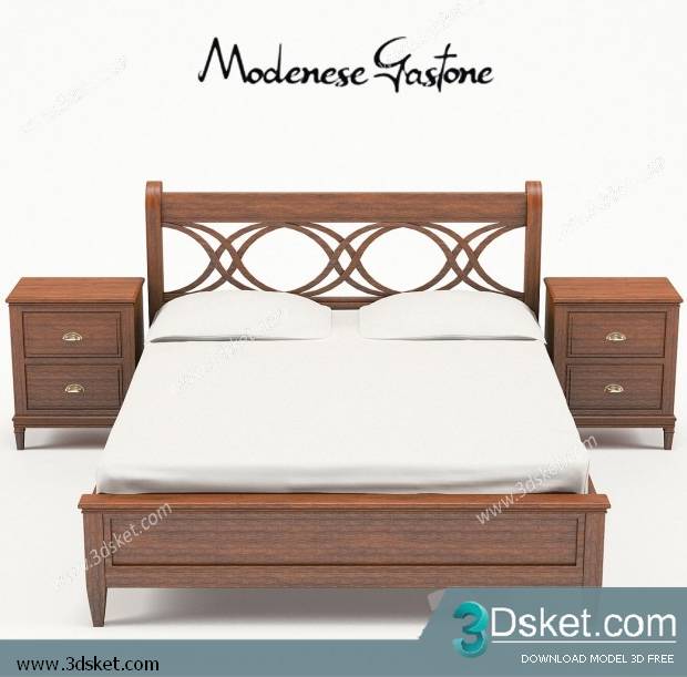 3D Model Bed Free Download Giường 083