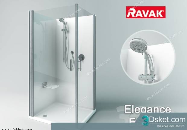 Free Download Shower 3D Model Tắm Đứng 001