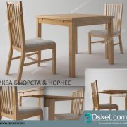 3D Model Table Chair Free Download Bàn ghế 034