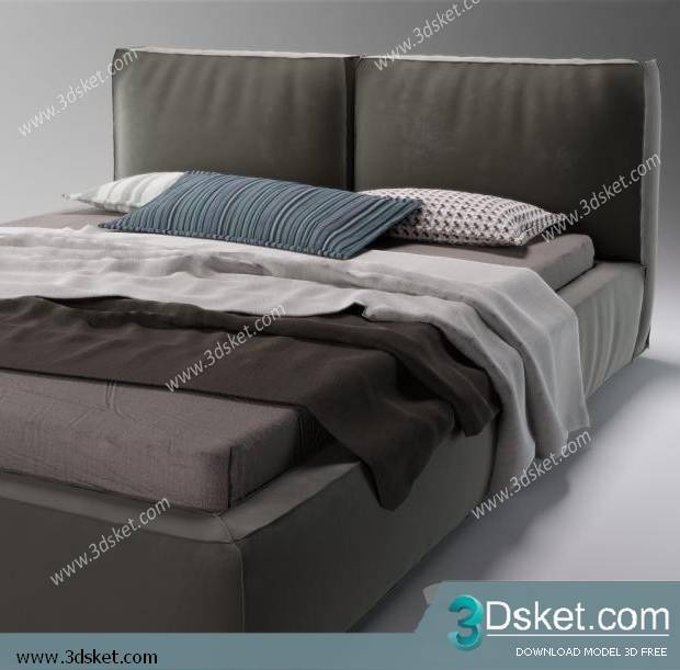 3D Model Bed Free Download Giường 084