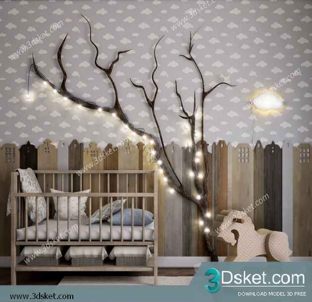 Free Download Furniture set 3D Model 010