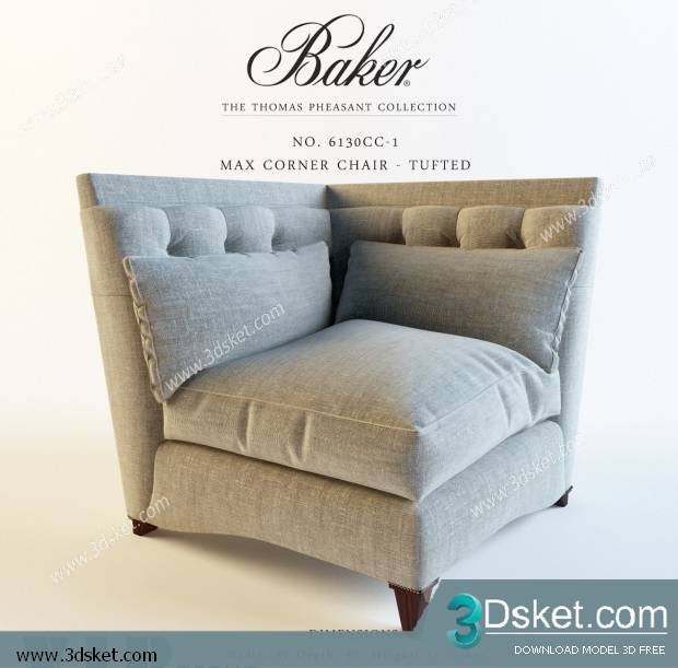 3D Model Arm Chair Free Download 024