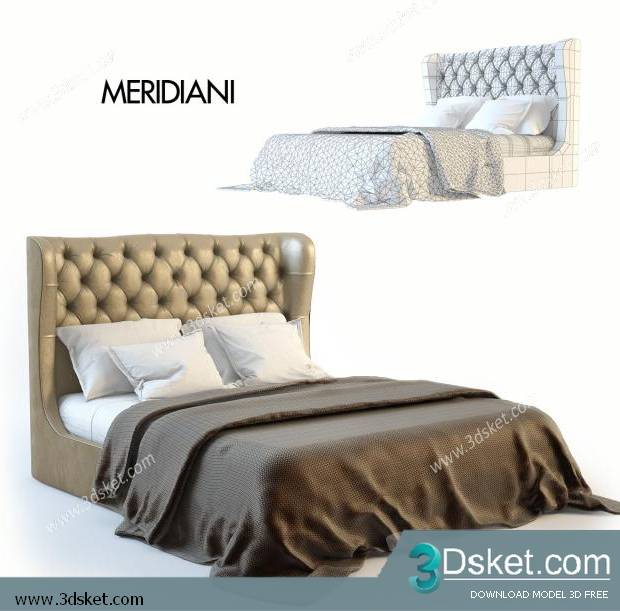 3D Model Bed Free Download Giường 022