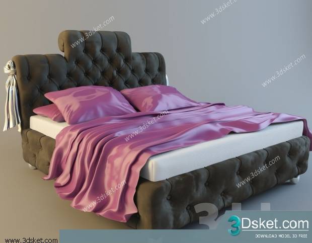 3D Model Bed Free Download Giường 066