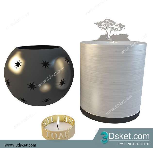 Free Download Mirror 3D Model Bộ Trang Trí 009