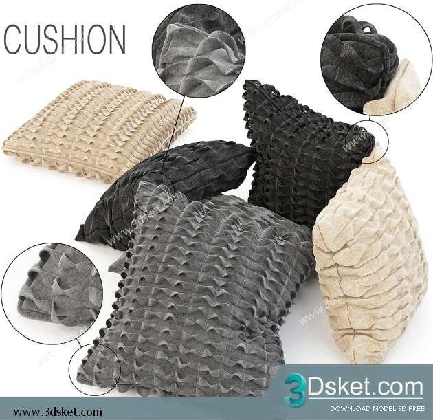Free Download Pillows 3D Model 017 Gối