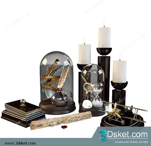 Free Download Mirror 3D Model Bộ Trang Trí 011