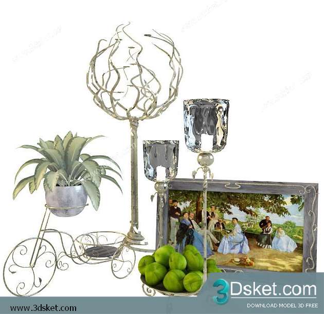 Free Download Mirror 3D Model Bộ Trang Trí 012