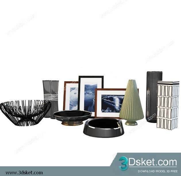 Free Download Mirror 3D Model Bộ Trang Trí 014