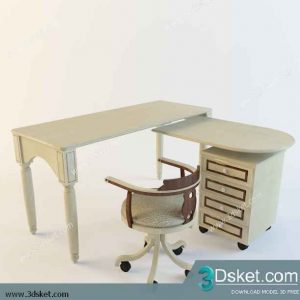Free Download Table Chair Children 3D Model Bàn Ghế 022