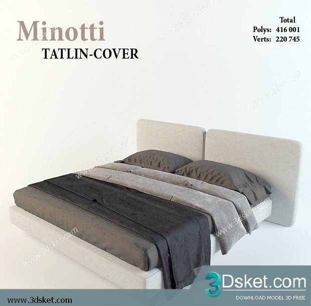 3D Model Bed Free Download Giường 086