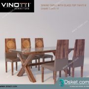 3D Model Table Chair Free Download Bàn ghế 036