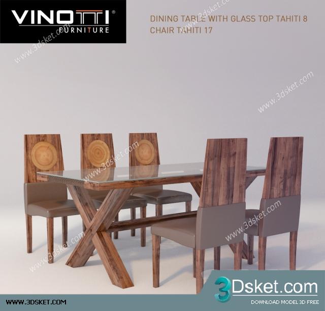 3D Model Table Chair Free Download Bàn ghế 036