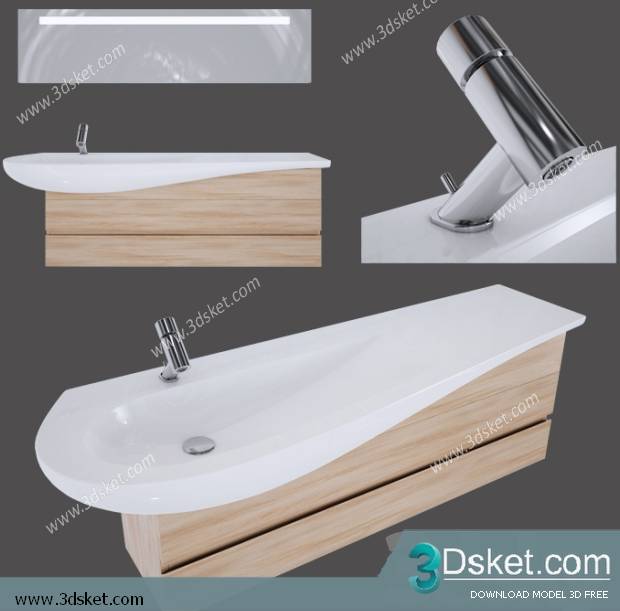 Free Download Bathroom Furniture 3D Model 002