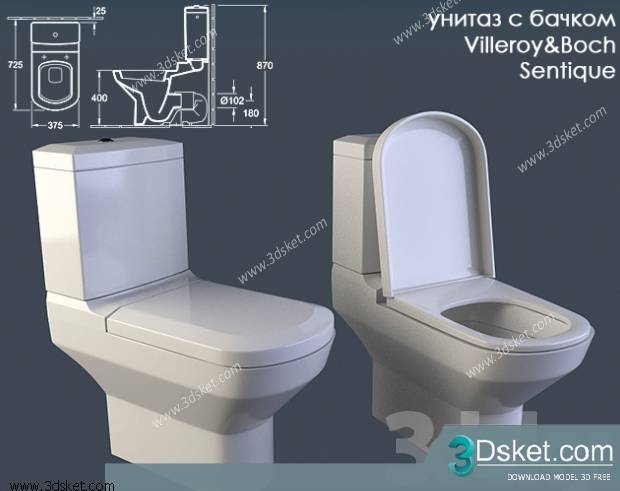 Free Download Toilet Bidet 3D Model 006