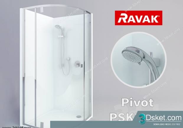 Free Download Shower 3D Model Tắm Đứng 003