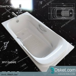 Free Download Bathtub 3D Model Bồn Tắm 024