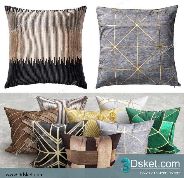 Free Download Pillows 3D Model 018 Gối