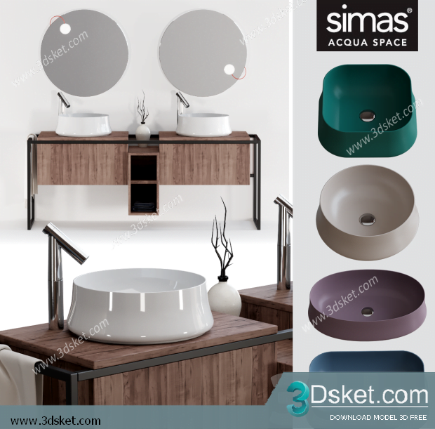 Free Download Bathroom Furniture 3D Model 029