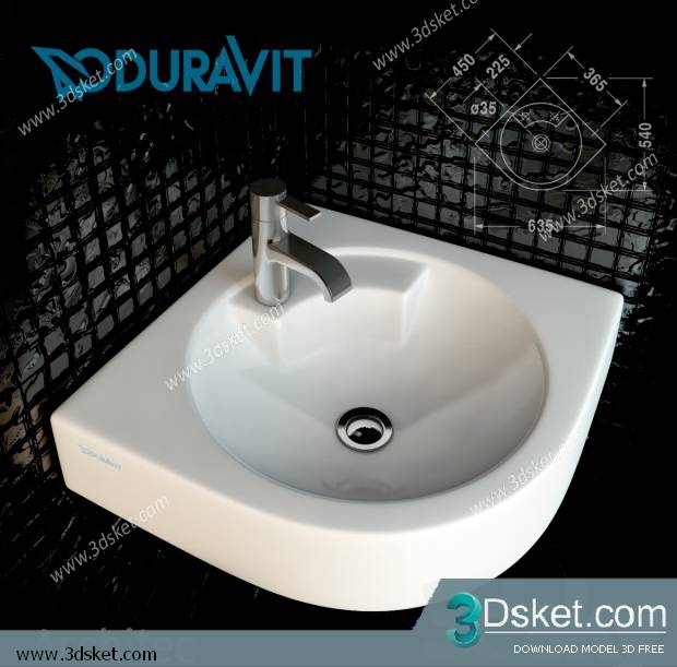 Free Download Wash Basin 3D Model Chậu Rửa Mặt 019