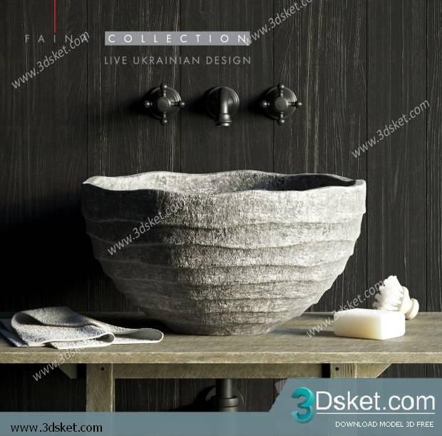 Free Download Wash Basin 3D Model Chậu Rửa Mặt 020
