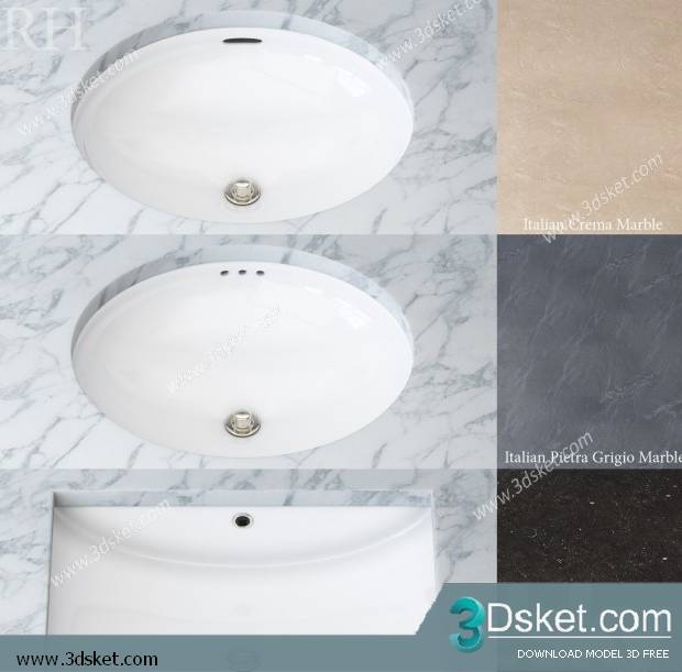 Free Download Wash Basin 3D Model Chậu Rửa Mặt 021