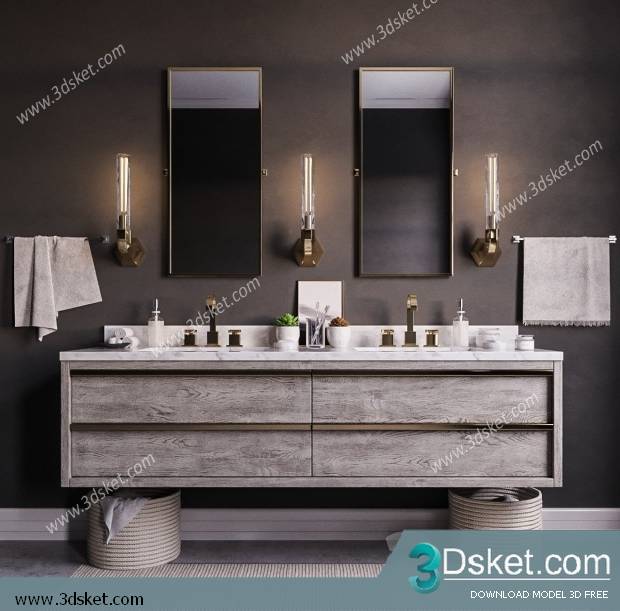 Free Download Bathroom Furniture 3D Model 030