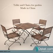 3D Model Table Chair Free Download Bàn ghế 037