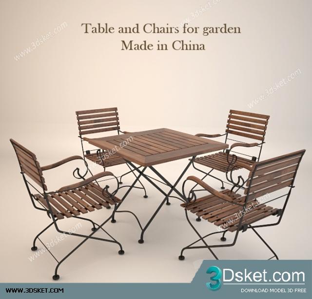 3D Model Table Chair Free Download Bàn ghế 037