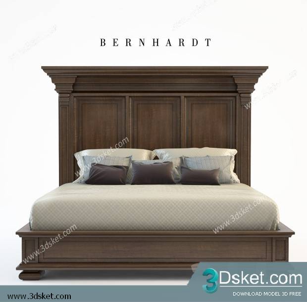 3D Model Bed Free Download Giường 088