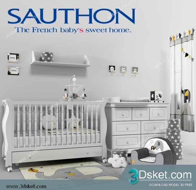 Free Download Furniture set 3D Model 013