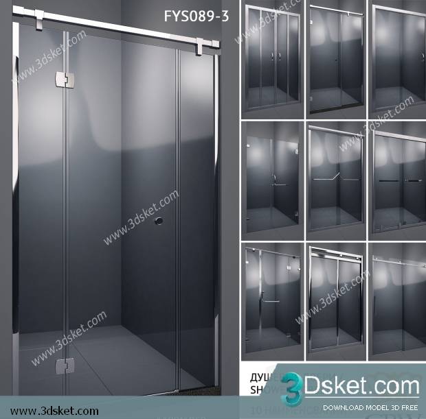 Free Download Shower 3D Model Tắm Đứng 018