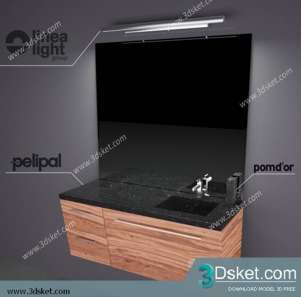 Free Download Bathroom Furniture 3D Model 003