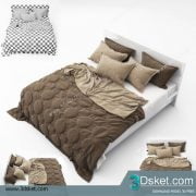 3D Model Bed Free Download Giường 043