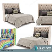 3D Model Bed Free Download Giường 048