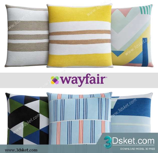Free Download Pillows 3D Model 022 Gối