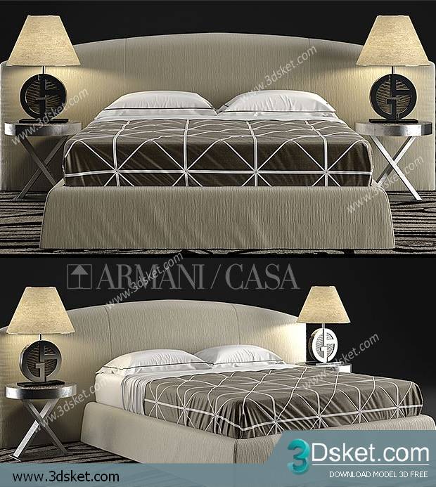 3D Model Bed Free Download Giường 050