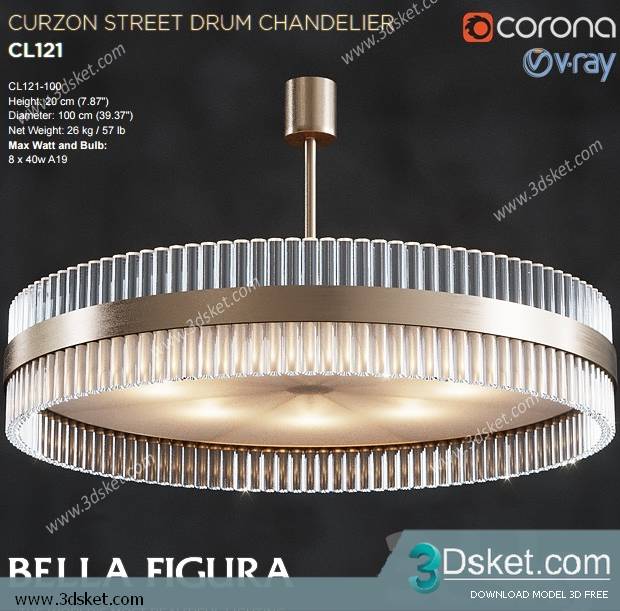 Free Download Ceiling Light 3D Model 0443