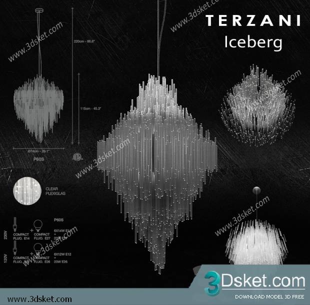 Free Download Ceiling Light 3D Model 0444