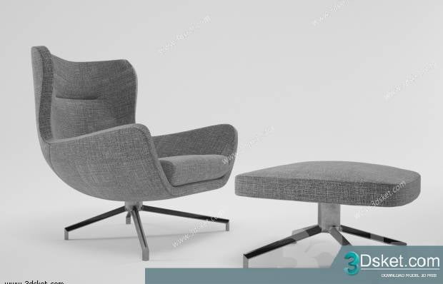 3D Model Arm Chair Free Download 086