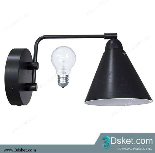 Free Download Wall Light 3D Model Đèn Tường 051