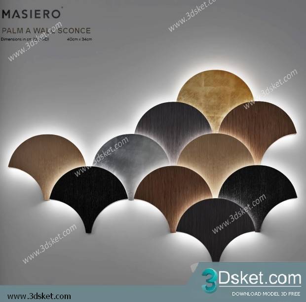 Free Download Wall Light 3D Model Đèn Tường 052