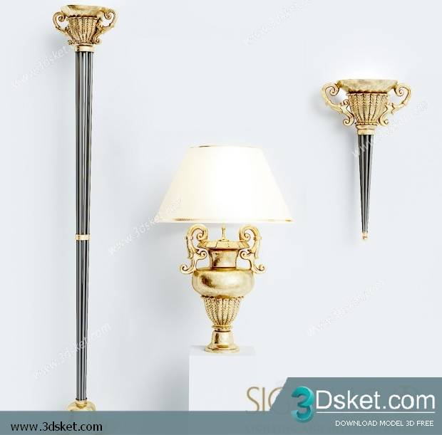 Free Download Wall Light 3D Model Đèn Tường 053