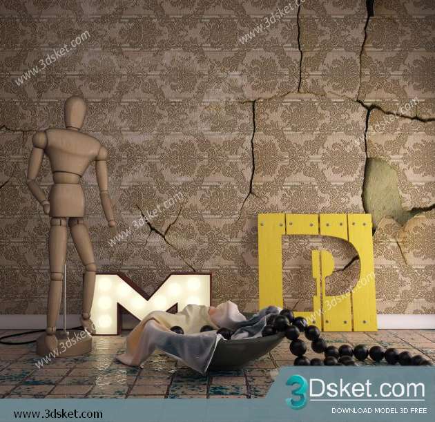 Free Download Decorative set 3D Model 087